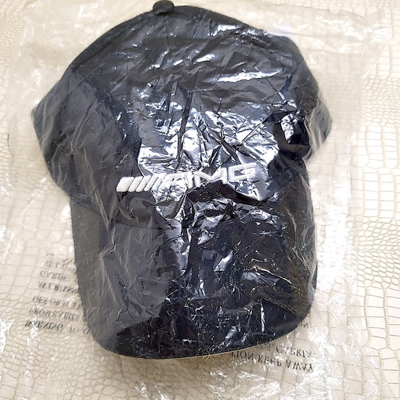 Rare AMG Cap White AMG Letter Carbon Fiber Like Trim NEW W/TAG *ADJUSTABLE - Picture 7 of 8
